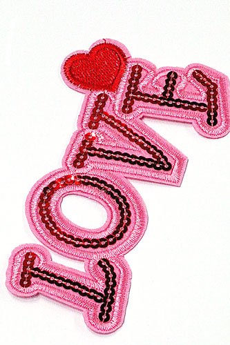 Jeans Patch Love pink