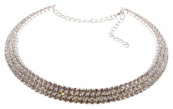 Ketting spang 3-laags strass