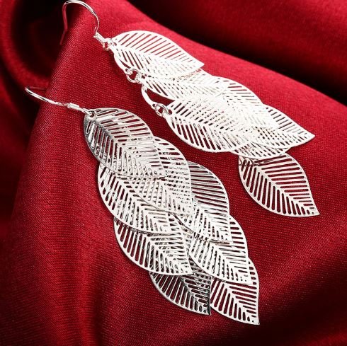 Oorbellen Feathers silver
