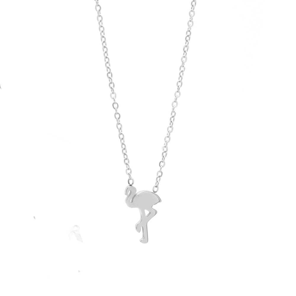 Ketting Flamingo stainless steel zilver