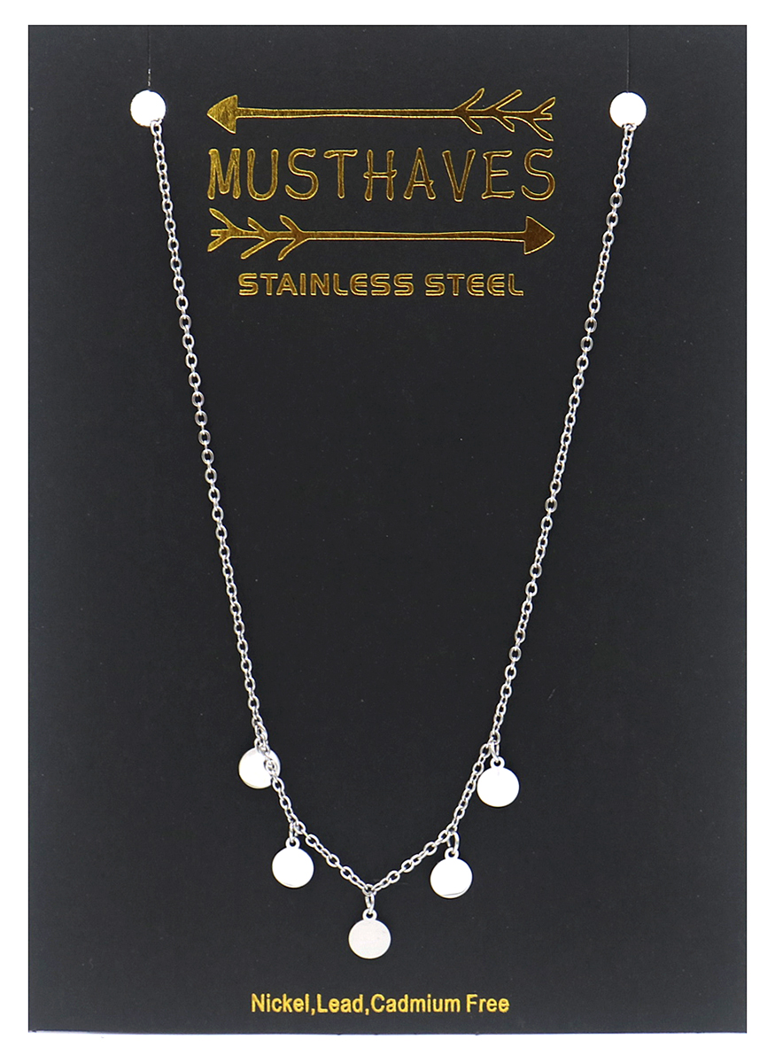Ketting muntjes stainless steel zilver