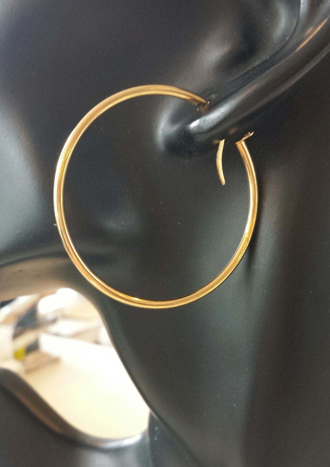 Oorbellen hoops of creolen stainless steel goud 45 mm 2