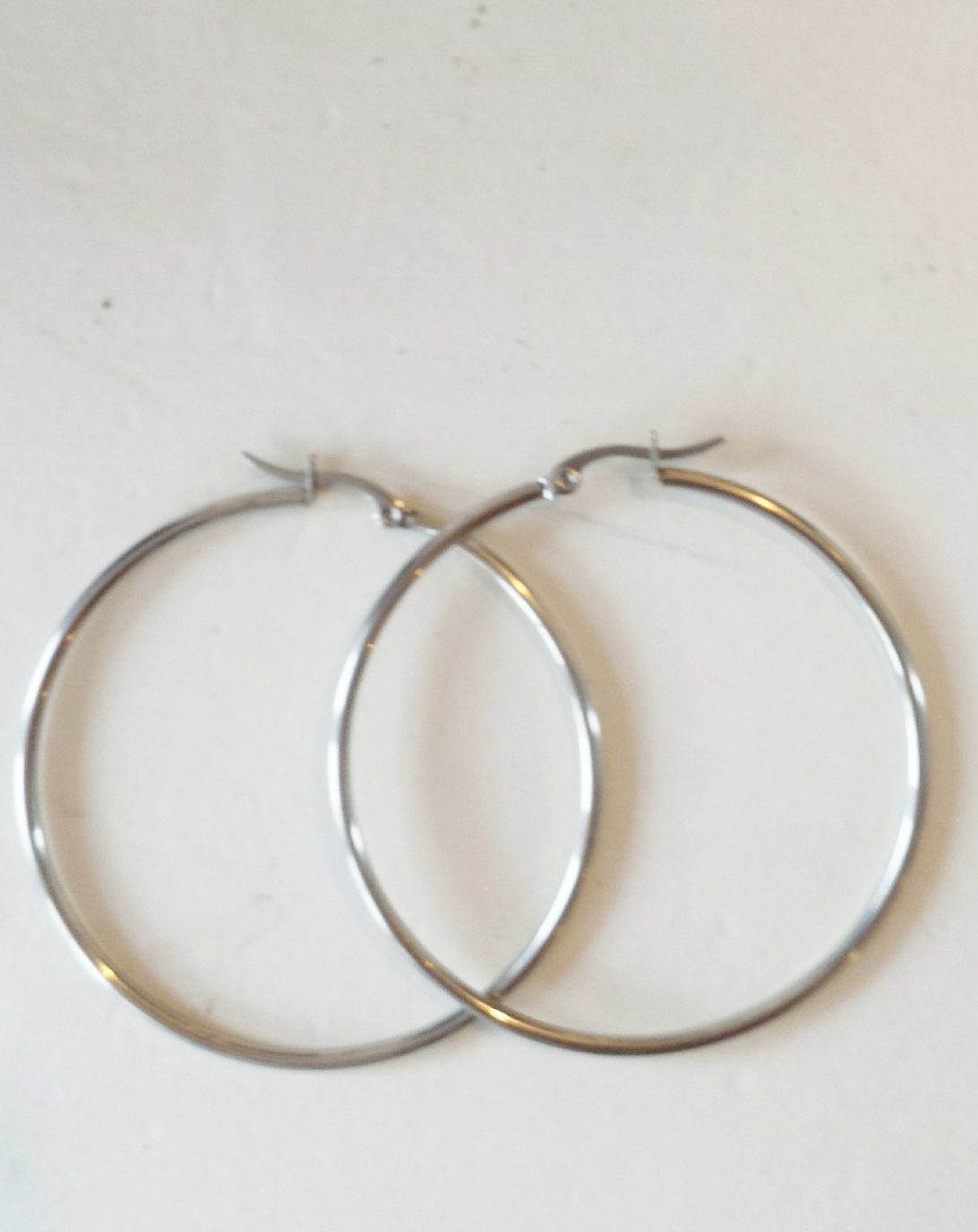 Oorbellen hoops of creolen stainless steel goud 55 mm 3